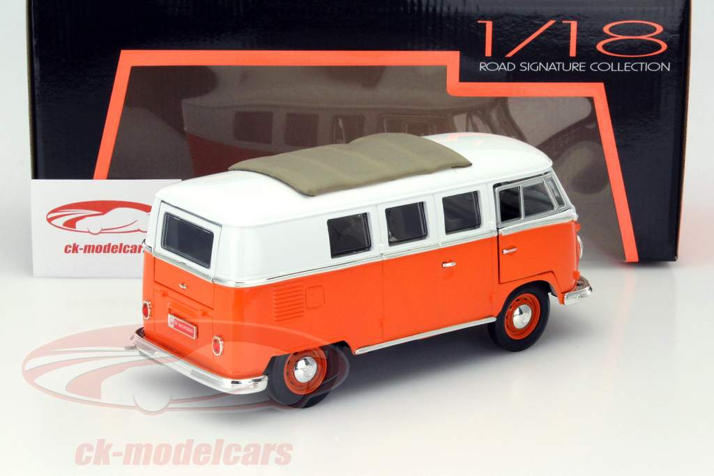 Volkswagen VW Microbus Baujahr 1962 orange 1:18 Lucky DieCast