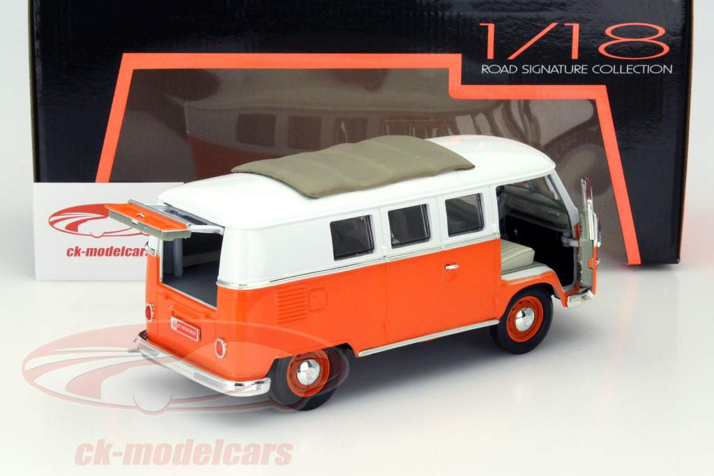 Volkswagen VW Microbus Baujahr 1962 orange 1:18 Lucky DieCast