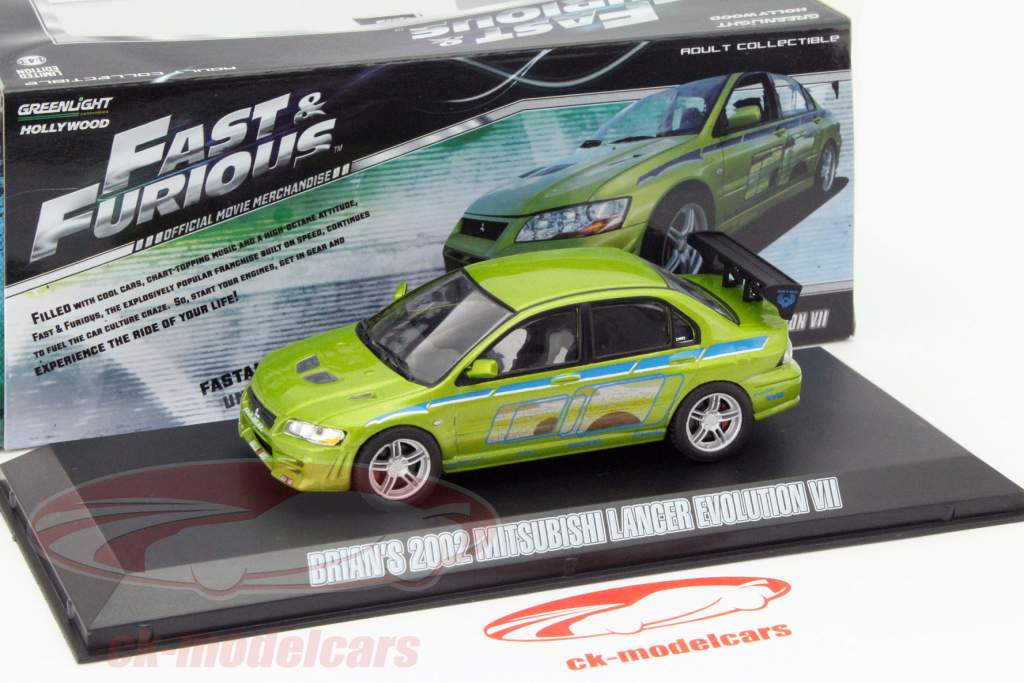 Brian's Mitsubishi Lancer Evolution VII 2 Fast 2 Furious 2003 1:43 Greenlight