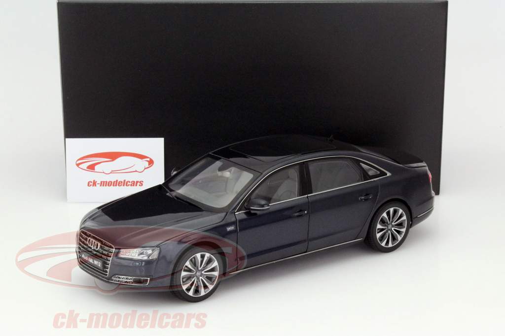 Audi A8L W12 Year 2014 moonlight blue 1:18 Kyosho