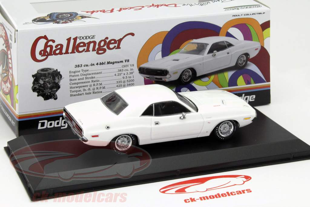Dodge Challenger R/T Ano 1970 branco 1:43 Greenlight
