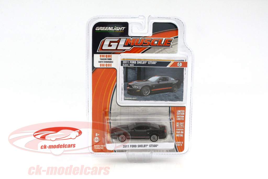 Ford Shelby GT500 イヤー 2011 黒 1:64 Greenlight
