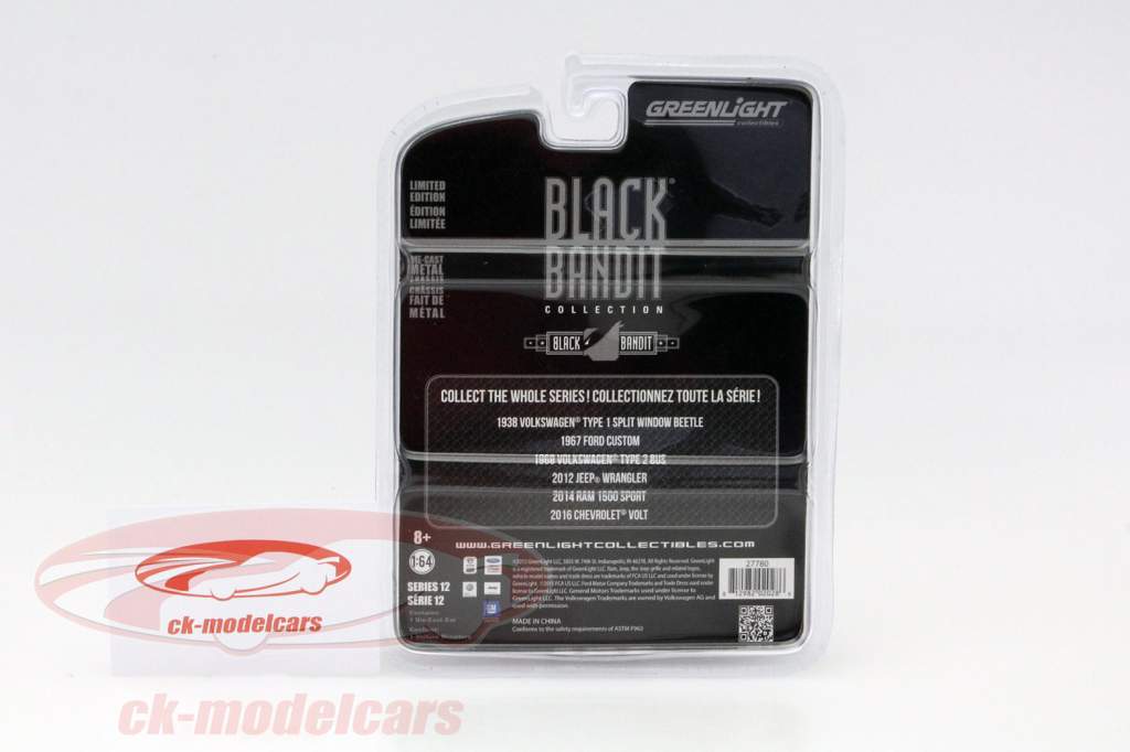 Ford Custom Год 1967 черный 1:64 Greenlight