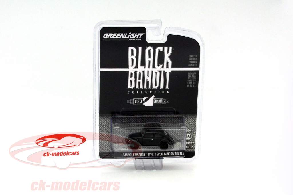 Volkswagen VW Käfer Type 1 Split Window イヤー 1938 黒 1:64 Greenlight