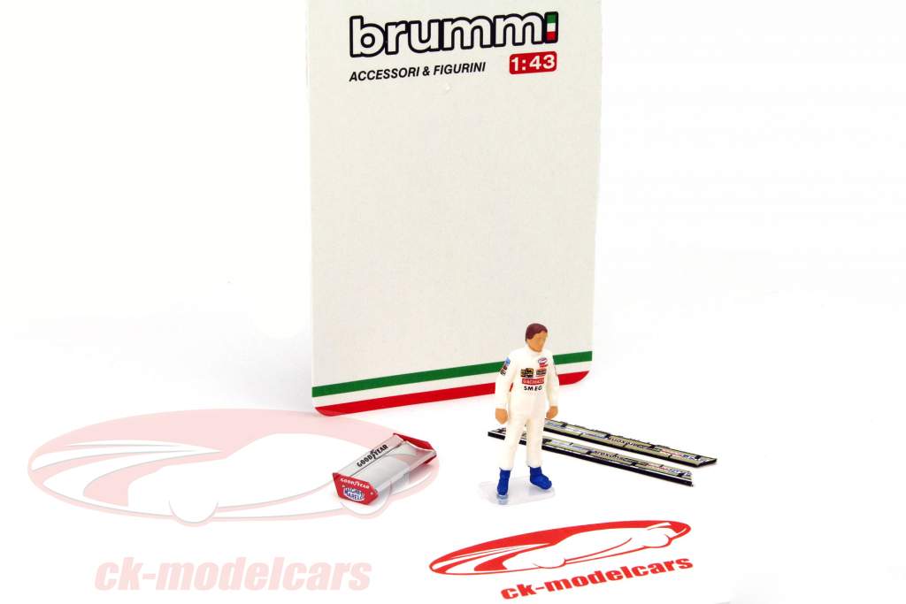Fahrerfigur Gilles Villeneuve Formel 1 1982 mit Zubehör 1:43 Brumm