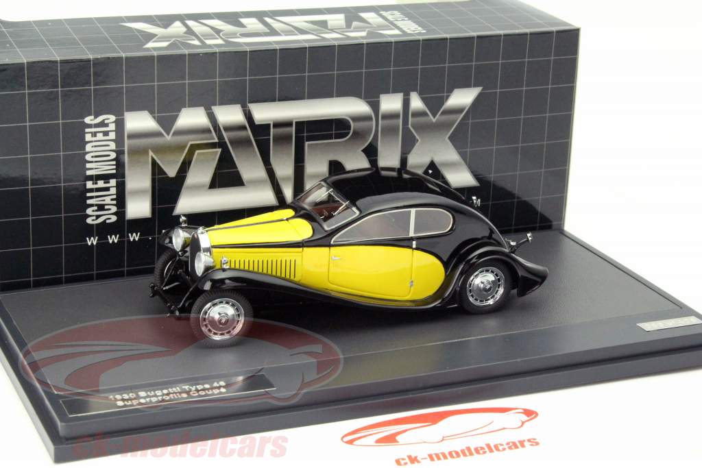布加迪古典46型跑车 Superprofile Coupe 1930年 黑/黄色 1:43 Matrix
