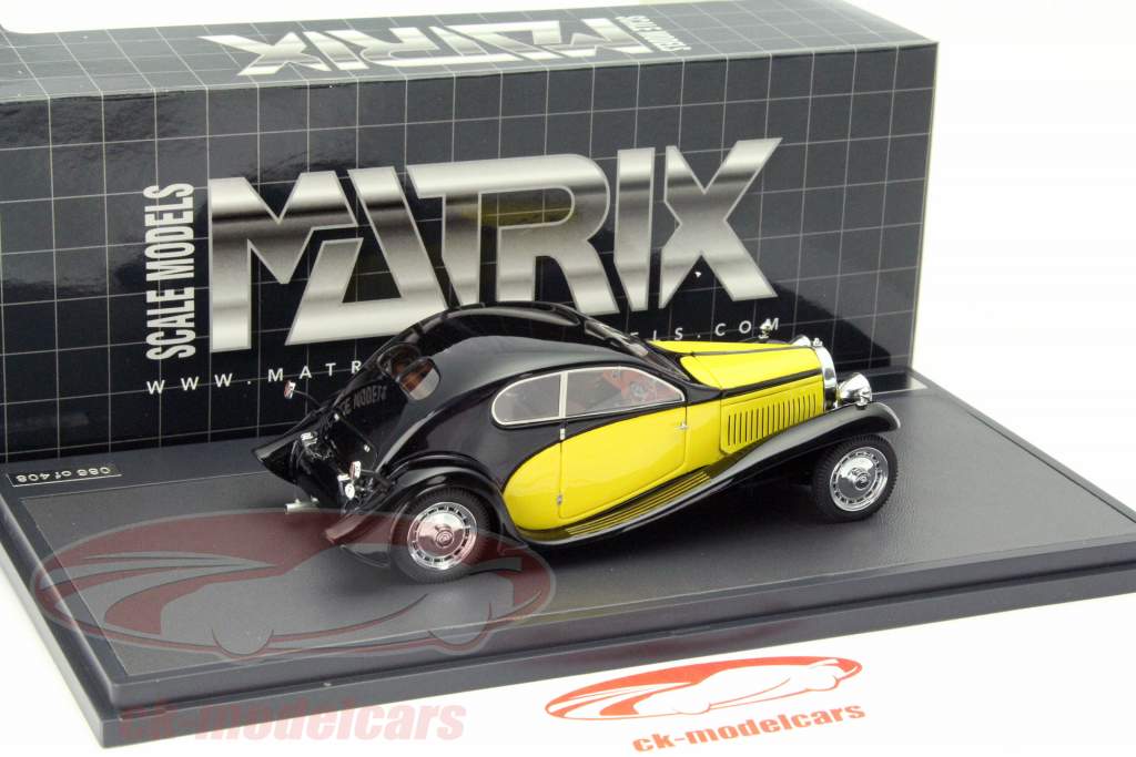 布加迪古典46型跑车 Superprofile Coupe 1930年 黑/黄色 1:43 Matrix