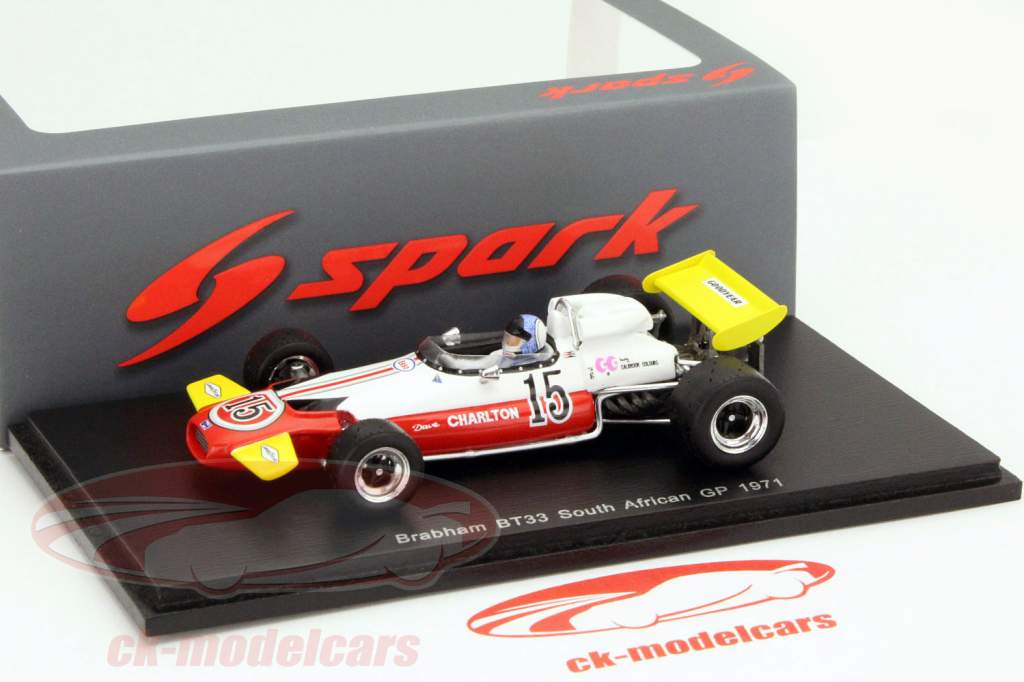 Dave Charlton Brabham BT33 #15 Zuiden Afrikaanse GP Formule 1 1971 1:43 Spark