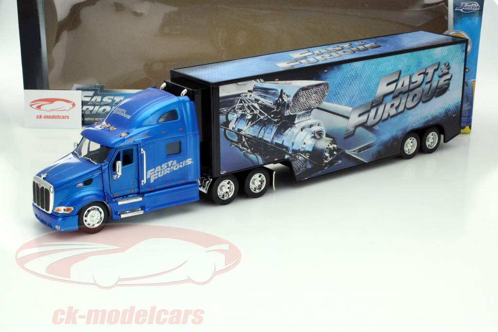 ミニカー FAST&FURIOUS  Kenworth Transporter Jadatoys 1:32 Peterbilt Model 387 Hauler Fast and Furious