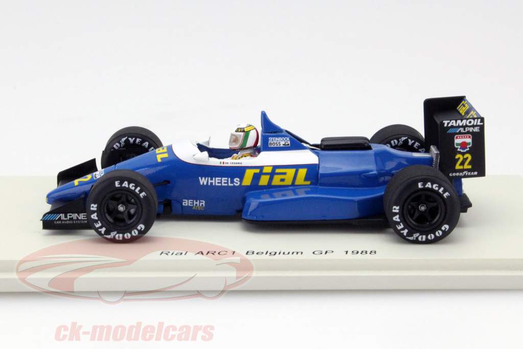 Andrea de Cesaris Rial ARC1 #22 Бельгия GP Формула 1 1988 1:43 Spark
