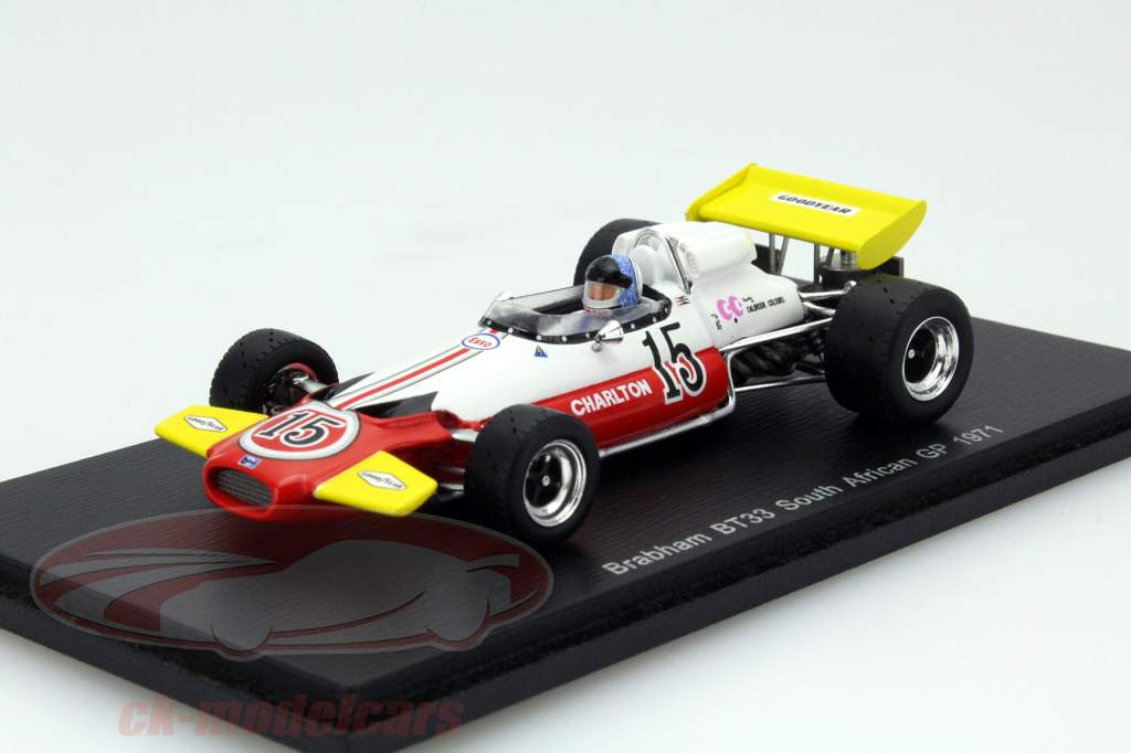 Dave Charlton Brabham BT33 #15 Sul Africano GP Fórmula 1 1971 1:43 Spark