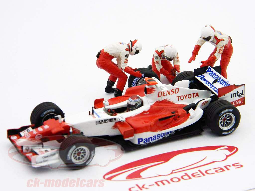 1/43 ミニチャンプス　F1 パナソニック トヨタ　PIT STOP 4セット Minichamps 1/43 F1 Panasonic Toyota PIT STOP 4 set | eBay