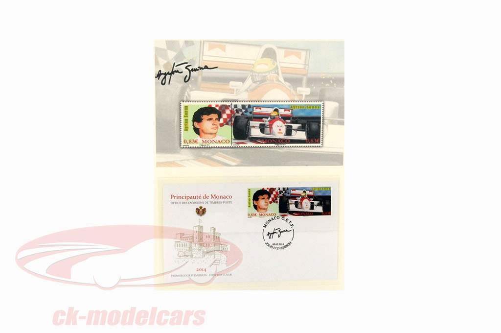 Timbro: Edizione Speciale Monaco 2014 Formula 1 Ayrton Senna con Copertura e Busta