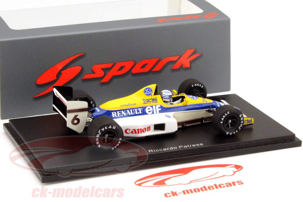 车手:里卡多·帕特雷斯~威廉姆斯FW12C #6 第二名 美国 F1大奖赛1989年 1:43 Spark