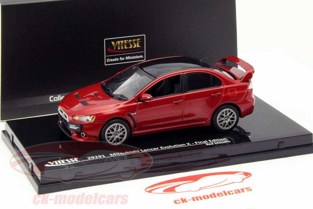 Mitsubishi Lancer Evolution X Jaar 2012 rood metalen 1:43 Vitesse
