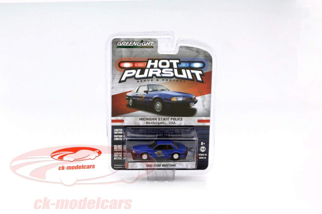 Ford Mustang イヤー 1992 Michigan State Police 1:64 Greenlight