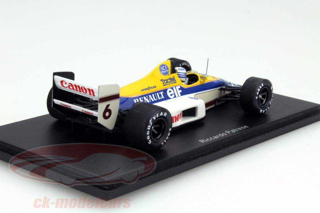 车手:里卡多·帕特雷斯~威廉姆斯FW12C #6 第二名 美国 F1大奖赛1989年 1:43 Spark