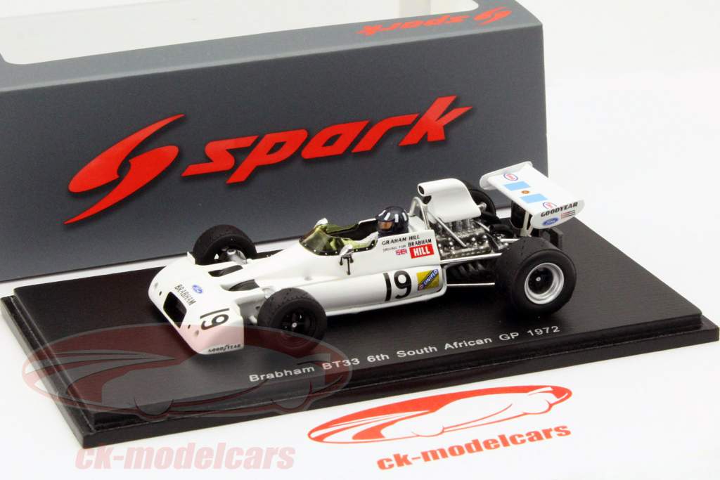 Graham Hill Brabham BT33 #19 Südafrika GP Formel 1 1972 1:43 Spark