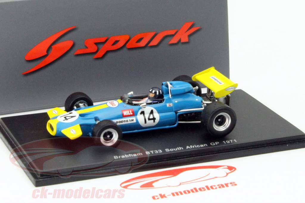 Graham Hill Brabham BT33 #14 Afrique du Sud GP formule 1 1971 1:43 Spark