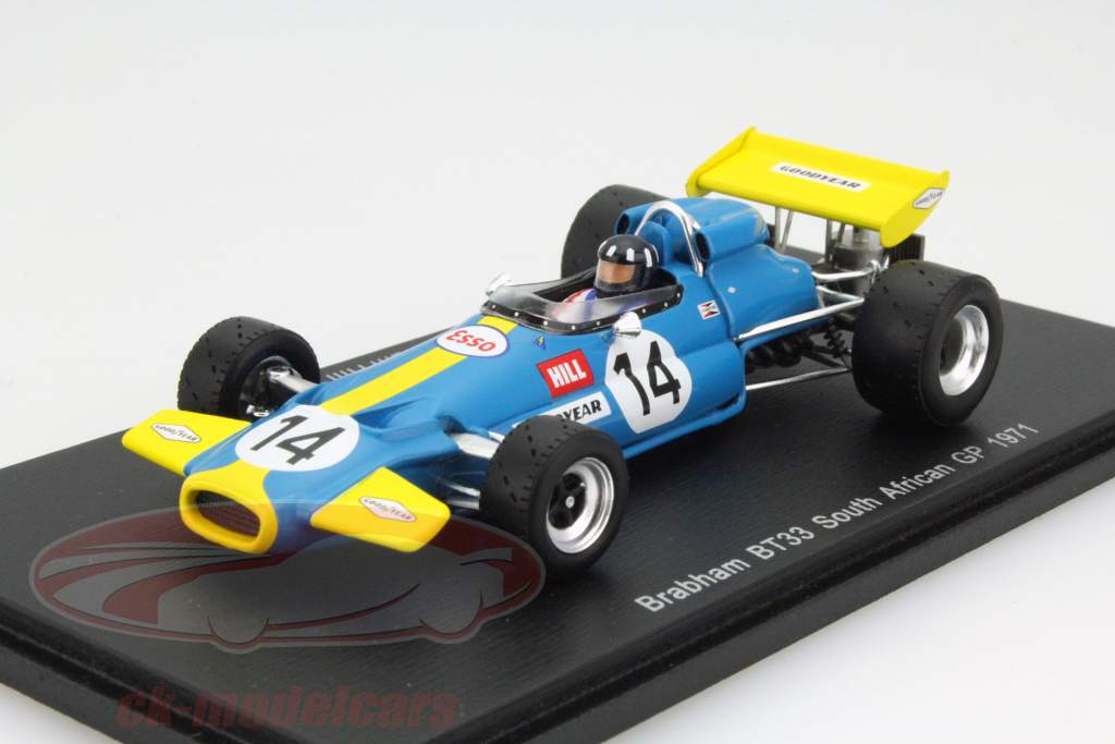 Graham Hill Brabham BT33 #14 Sudáfrica GP fórmula 1 1971 1:43 Spark