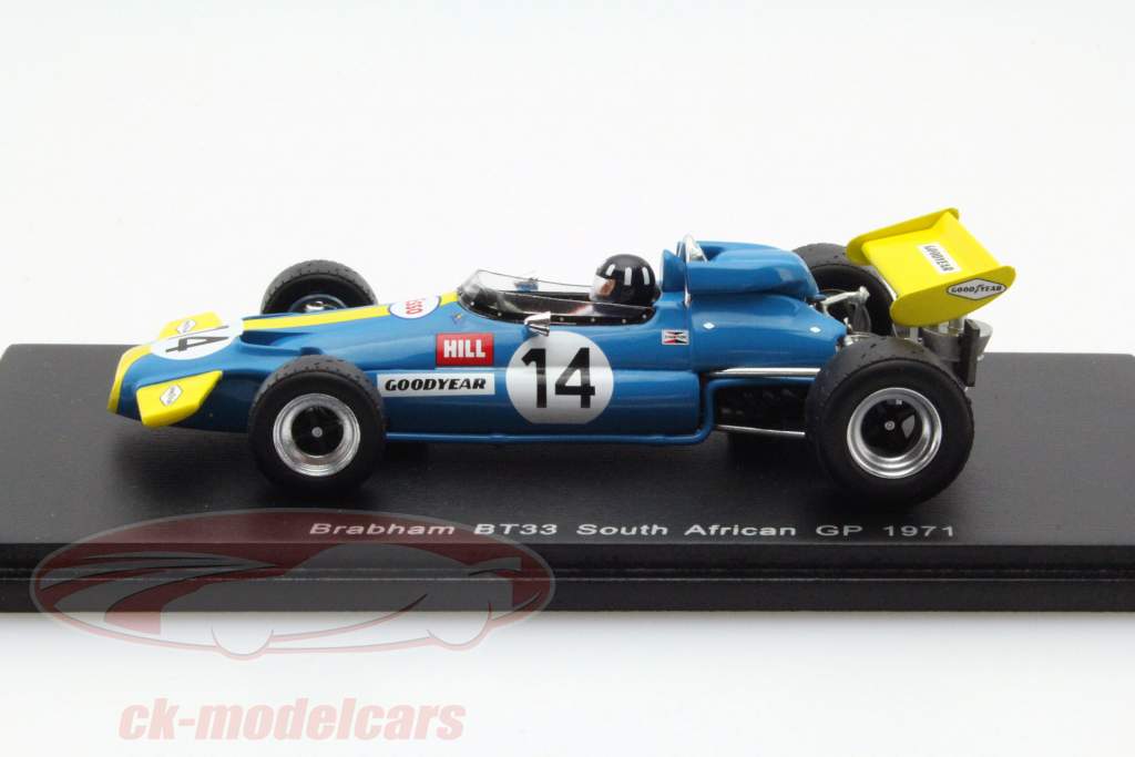 Graham Hill Brabham BT33 #14 Südafrika GP Formel 1 1971 1:43 Spark
