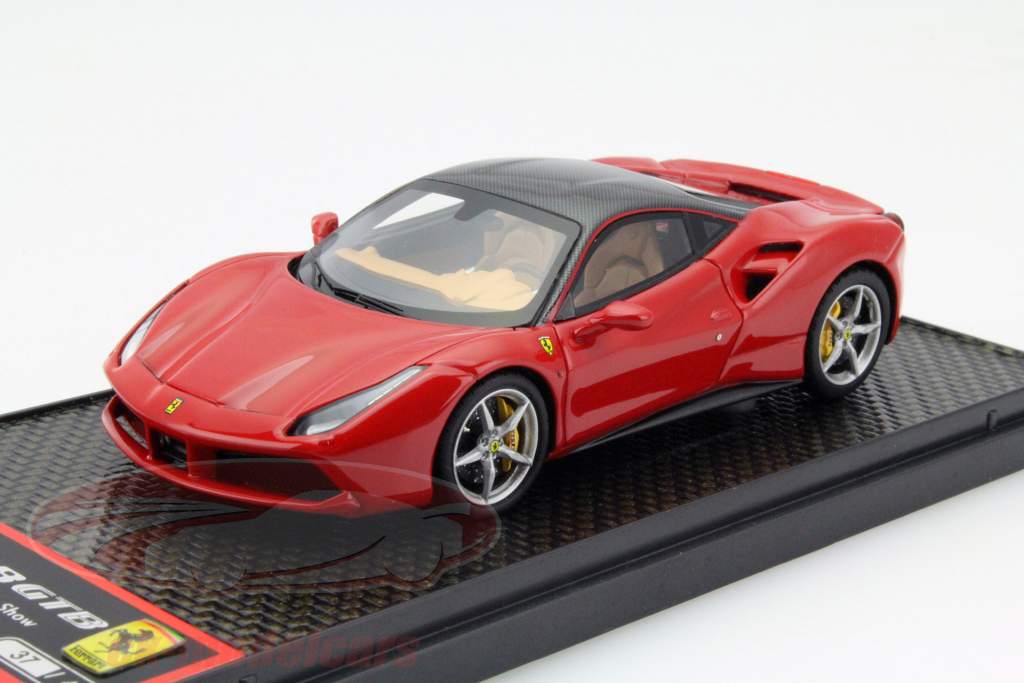 Ferrari 488 GTB År 2015 rød / Carbon 1:43 BBR