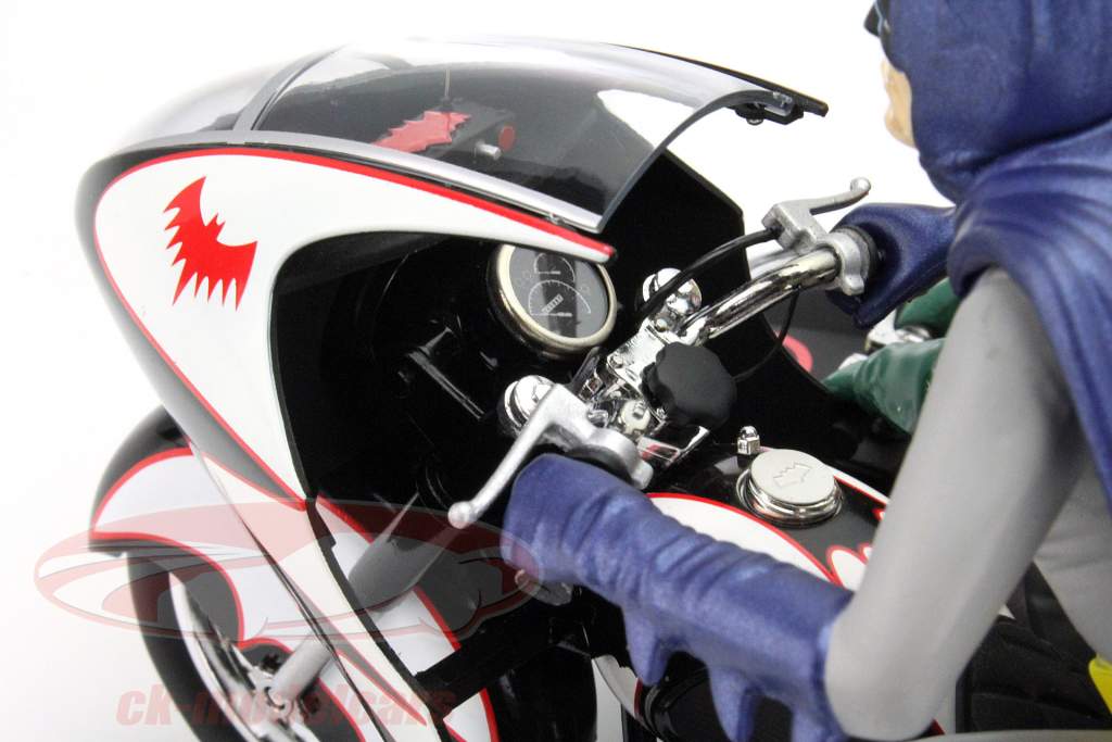 Batman Classic TV-Series Batcycle com Batman e Robin 1:12 HotWheels Elite