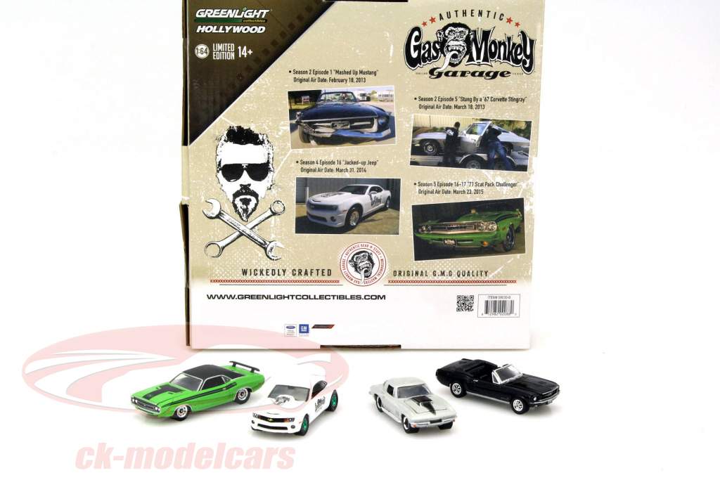 Gas Monkey Garage 4-Car Set vert 1:64 Greenlight