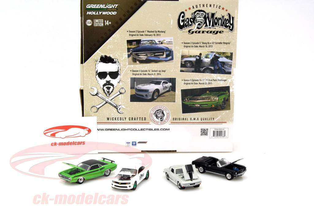 Gas Monkey Garage 4-Car Set зеленый 1:64 Greenlight
