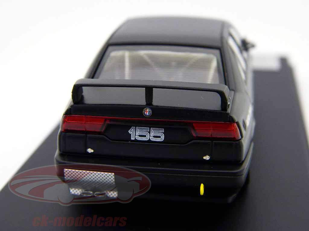 アルファロメオ155TSシルバーストーンプレーンボディバージョンマットブラック1時43 HPI