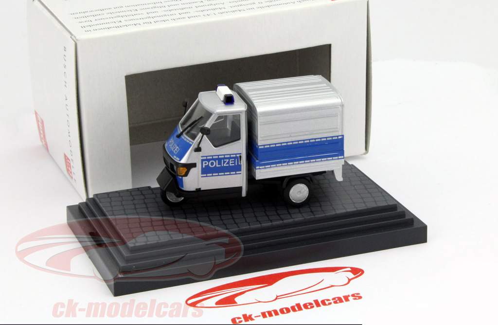 比亚乔 Ape 50 警方箱卡车1:43 德国普旭 Busch