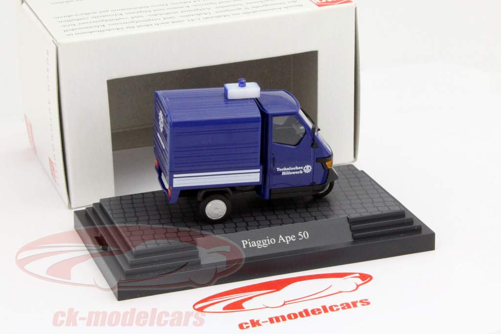 比亚乔 Ape 50 THW 箱卡车 1:43 德国普旭 Busch