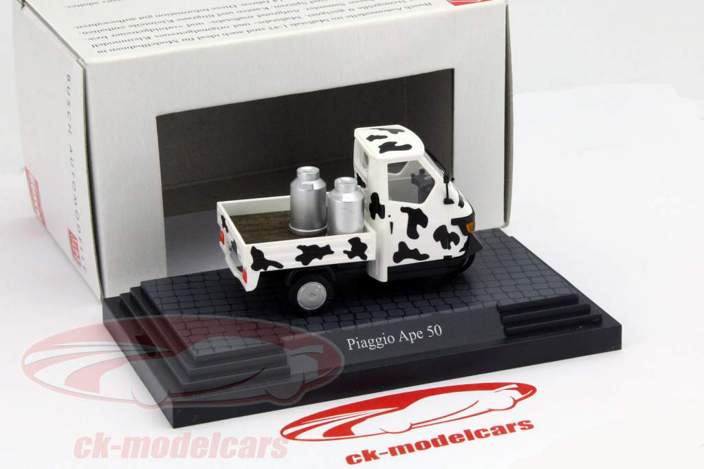 比亚乔 Ape 50 奶牛斑纹卡车 1:43 德国普旭 Busch
