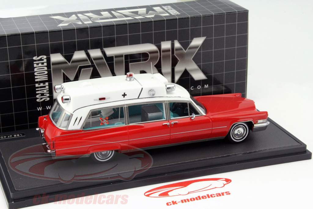 Cadillac Superior 51 Ambulance Ano 1970 vermelho 1:43 Matrix