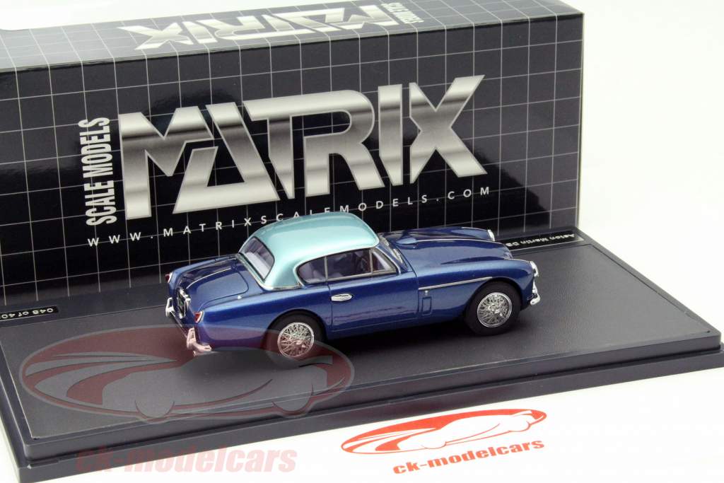 Aston Martin DB2/4 FHC Notchback Baujahr 1955 blau 1:43 Matrix