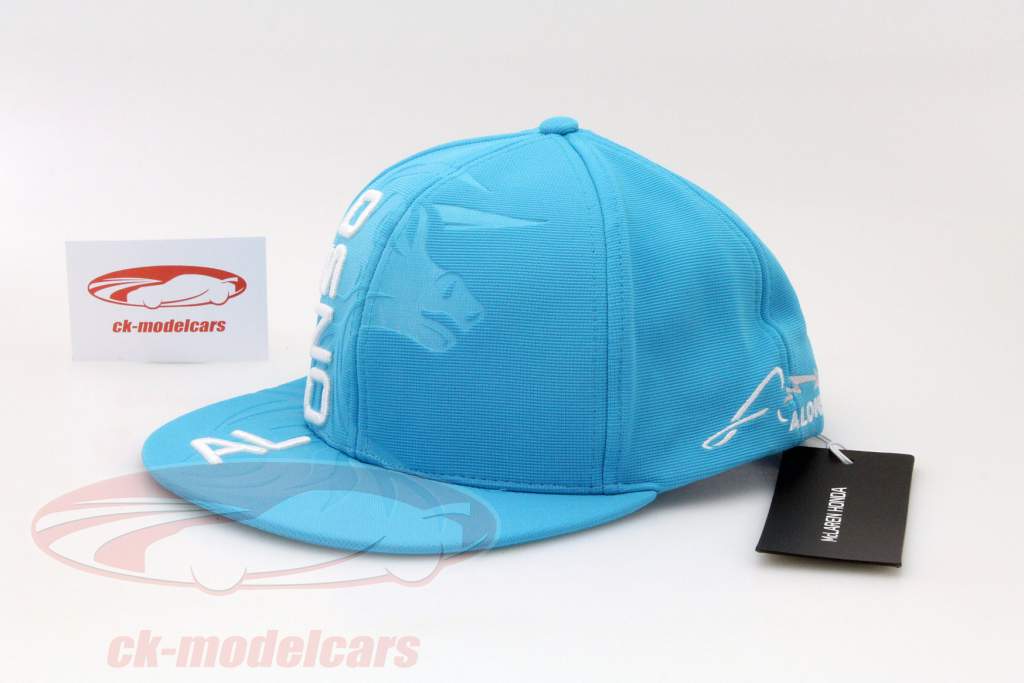 Fernando Alonso Driver Cap formula 1 2015 Flat Peak Cap Light Blue / white