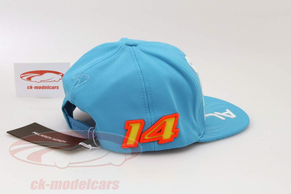 Fernando Alonso Driver Cap formula 1 2015 Flat Peak Cap Light Blue / white