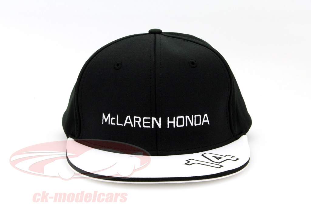 Fernando Alonso Driver Cap formula 1 2015 Flat Peak Cap black / white