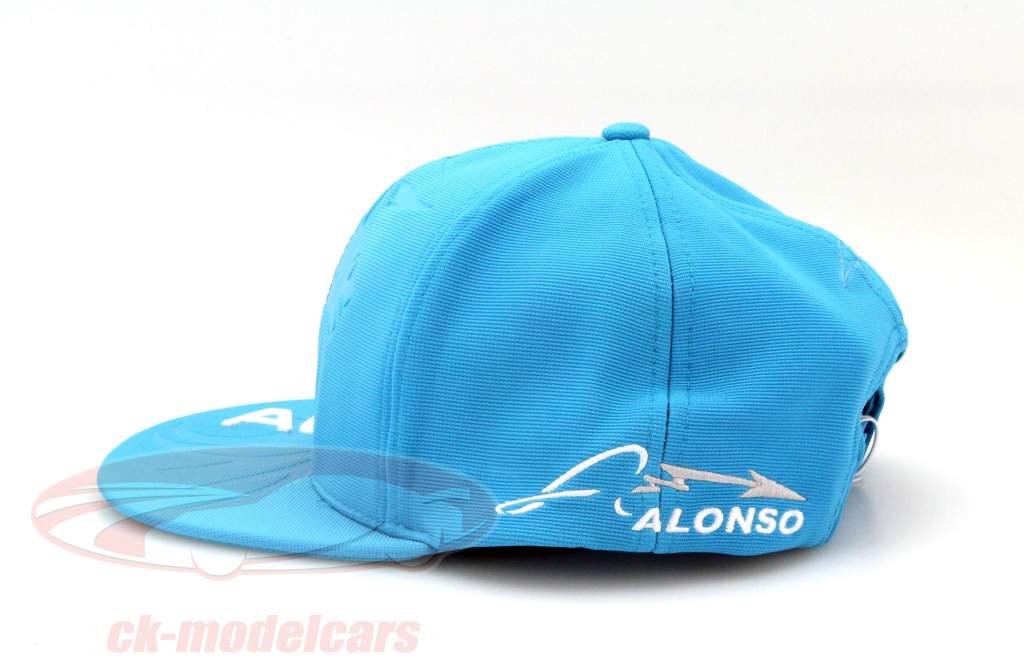 Fernando Alonso Driver Cap formula 1 2015 Flat Peak Cap Light Blue / white