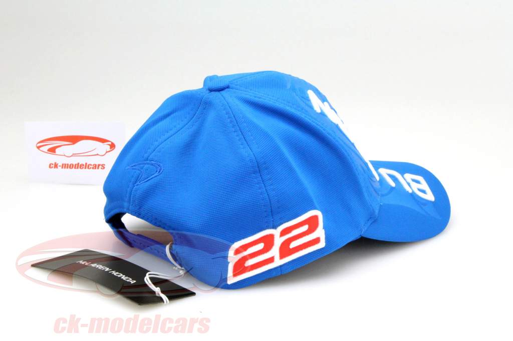 Jenson Button Driver Cap Formel 1 2015 Curved Peak Cap hellblau / weiß