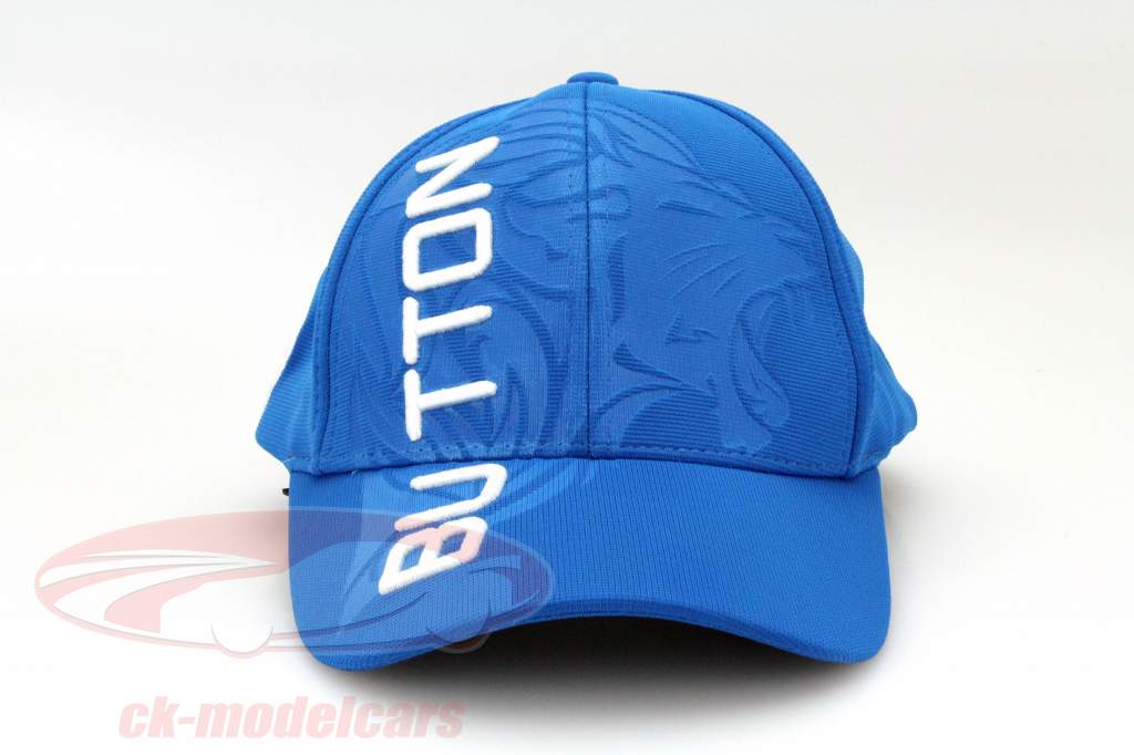 Jenson Button Chauffeur Capuchon Formule 1 2015 Curved Pic Capuchon bleu clair / blanc