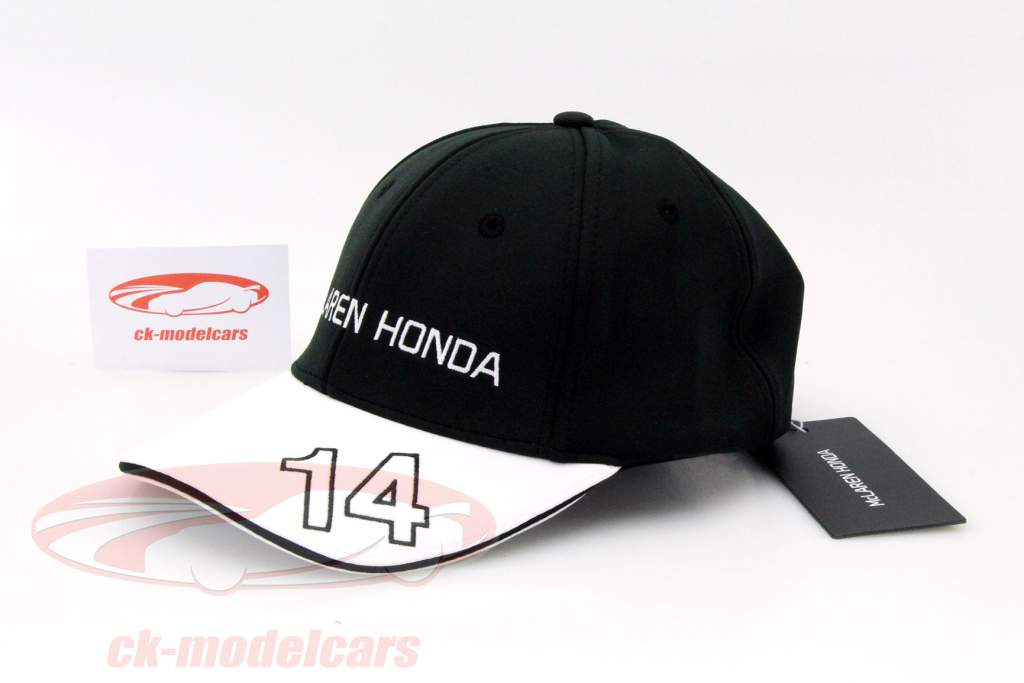 Fernando Alonso Driver Cap Formel 1 2015 Curved Peak Cap schwarz / weiß