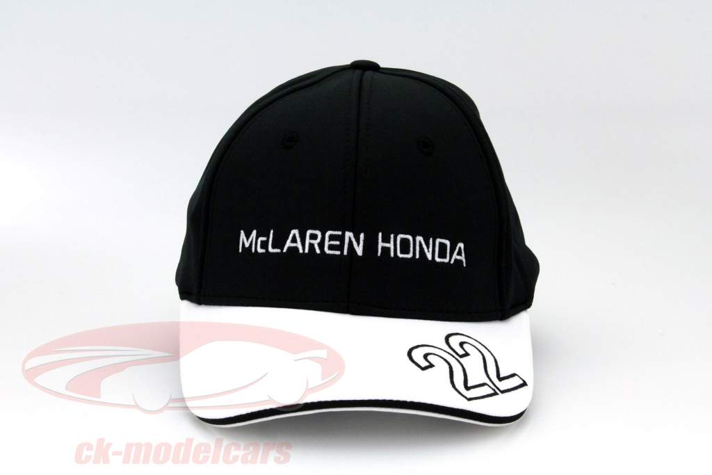 Jenson Button Driver Cap Formel 1 2015 Curved Peak Cap schwarz / weiß
