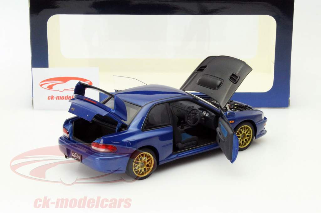 斯巴鲁翼豹 22B 1998年 蓝/碳色 1:18 奥拓 AUTOart