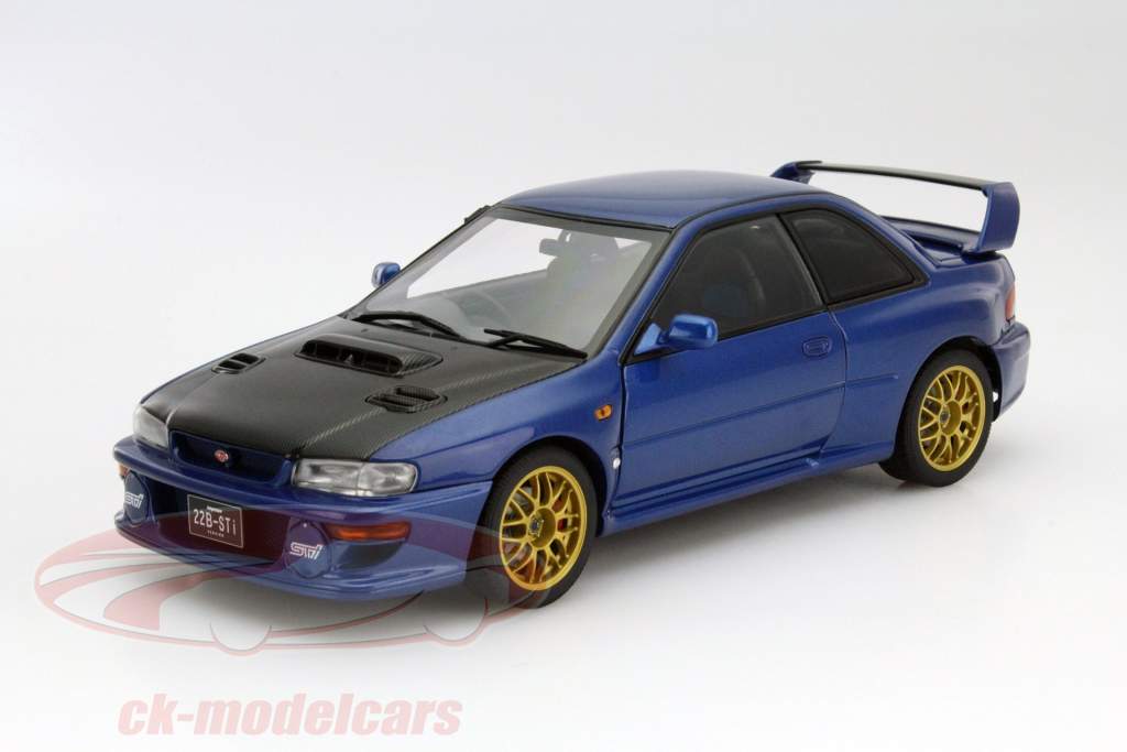 斯巴鲁翼豹 22B 1998年 蓝/碳色 1:18 奥拓 AUTOart