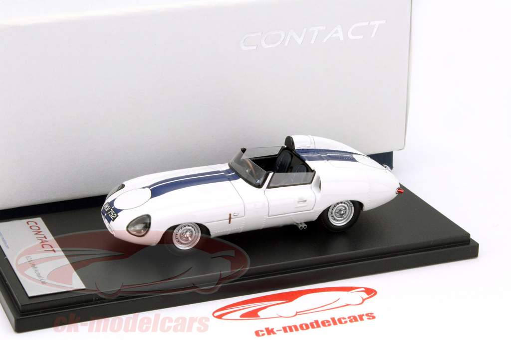 Jaguar D-Type 2A Año 1960 blanco / azul 1:43 Contact Models