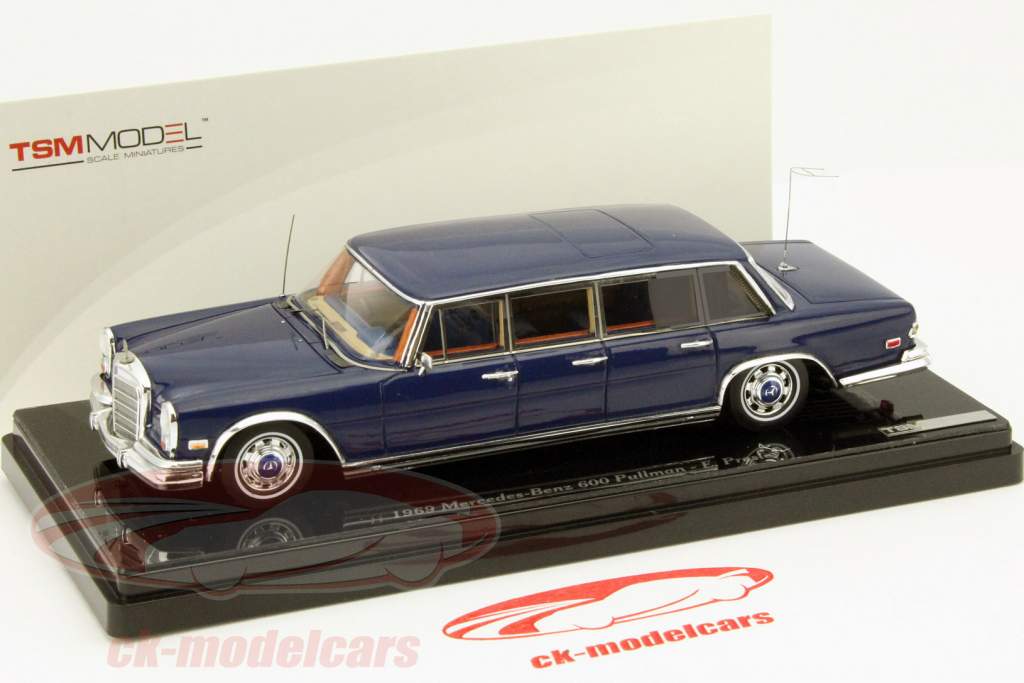Mercedes-Benz 600 Pullman Elvis Presley År 1969 blå 1:43 TrueScale