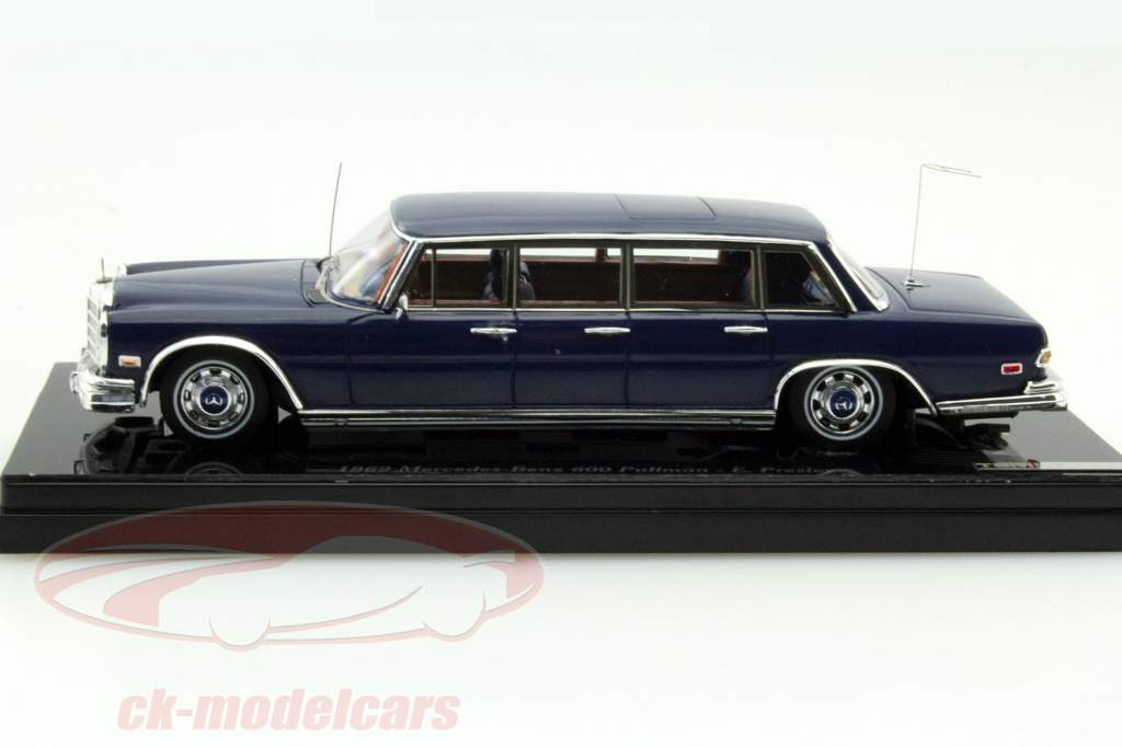 Mercedes-Benz 600 Pullman Elvis Presley År 1969 blå 1:43 TrueScale