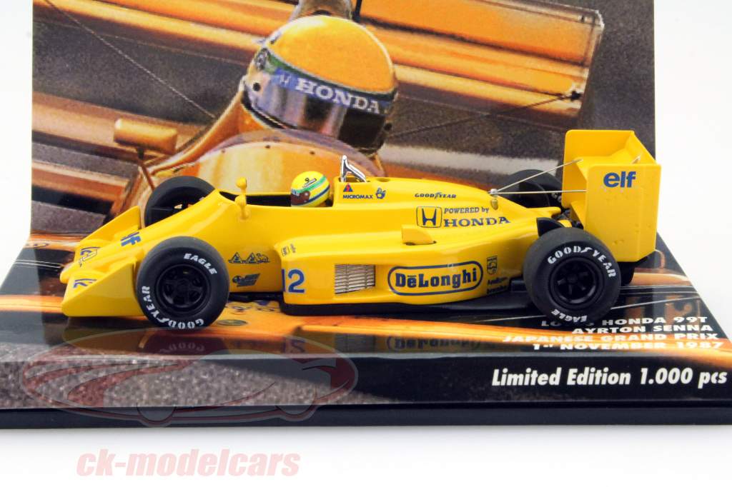 Ayrton Senna Lotus 99T #12 Japan GP formula 1 1987 1:43 Minichamps