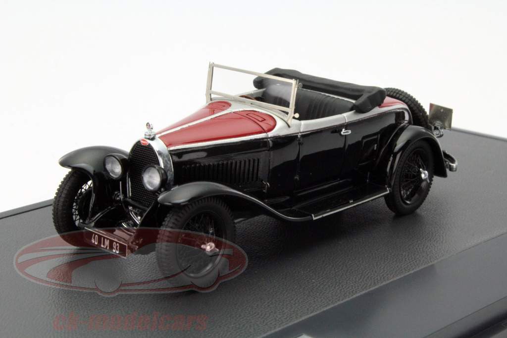 布加迪40型跑车1929年 黑/深红色 1:43 Matrix